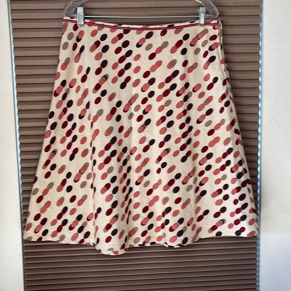 Cotton Linen polka dot skirt size L